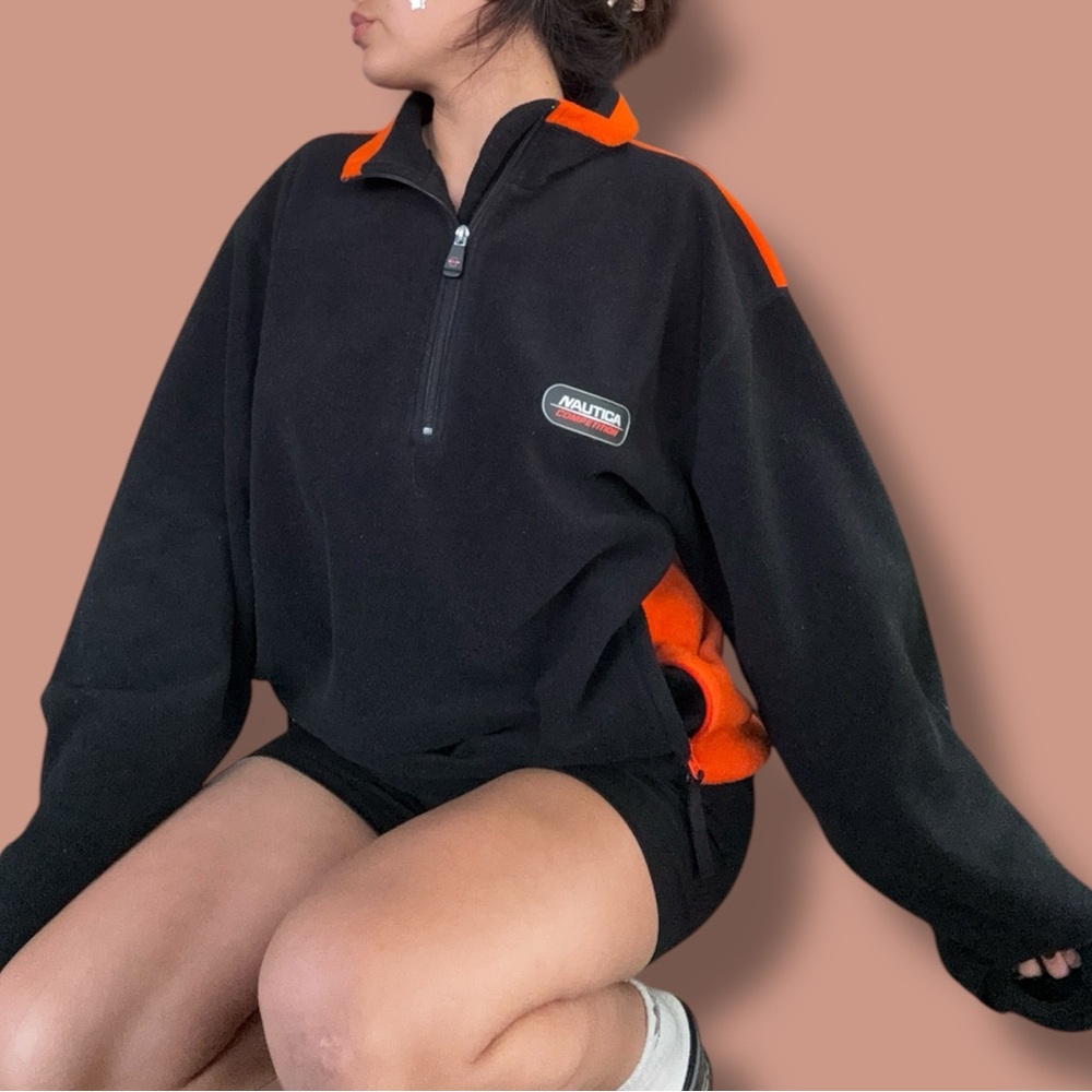 ★ Nautica Black & Orange Fleece Sweatshirt ★